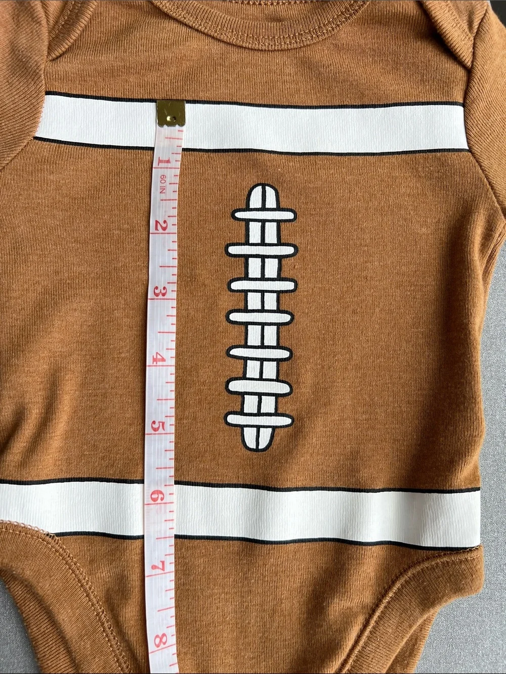 Old Navy | Brown Football-Print Baby One-Piece Bodysuit Size 0-3 Months